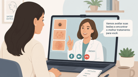 Consulta online dermatologista: quando funciona, como se preparar e quais são os limites Consulta online dermatologista: quando funciona, como se preparar e quais são os limites