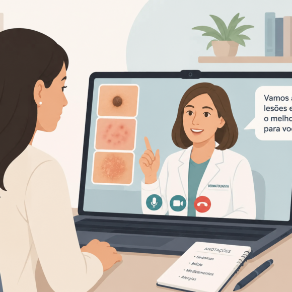 Consulta online dermatologista: quando funciona, como se preparar e quais são os limites