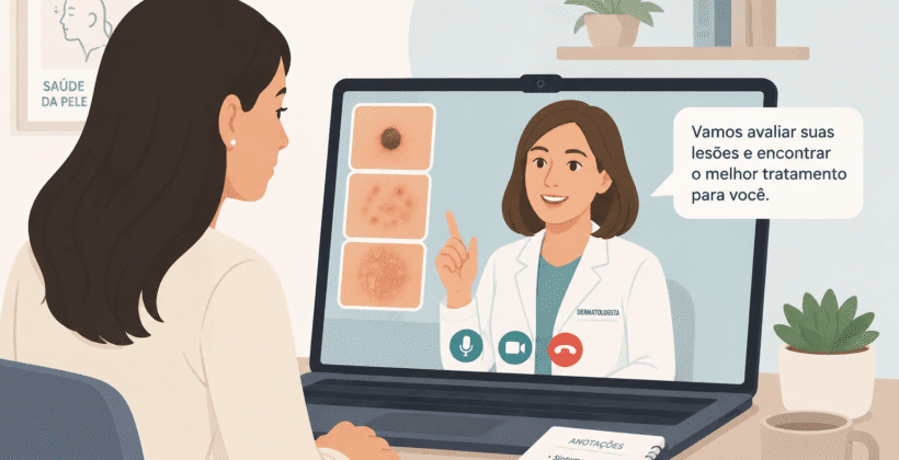 Consulta online dermatologista: quando funciona, como se preparar e quais são os limites Consulta online dermatologista: quando funciona, como se preparar e quais são os limites