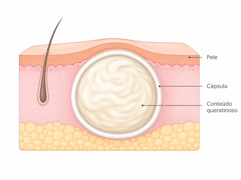 esquema de lipoma na pele