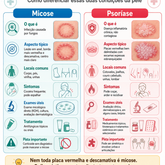 Micose ou psoríase: como diferenciar as manchas na pele? Micose ou psoríase: como diferenciar as manchas na pele?