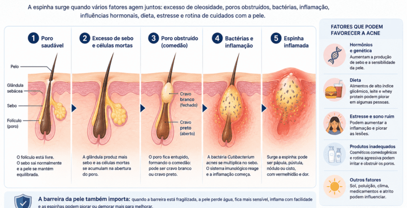O que causa a espinha?