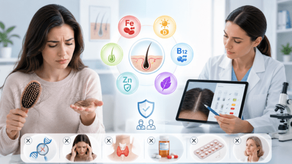 Queda de cabelo e vitaminas: qual vitamina tomar e quando investigar Queda de cabelo e vitaminas: qual vitamina tomar e quando investigar