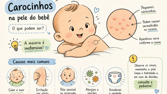 Por que surgem carocinhos na pele do bebê: causas mais comuns e como identificá-los Por que surgem carocinhos na pele do bebê: causas mais comuns e como identificá-los