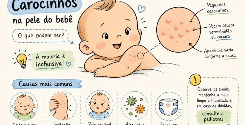 Por que surgem carocinhos na pele do bebê: causas mais comuns e como identificá-los